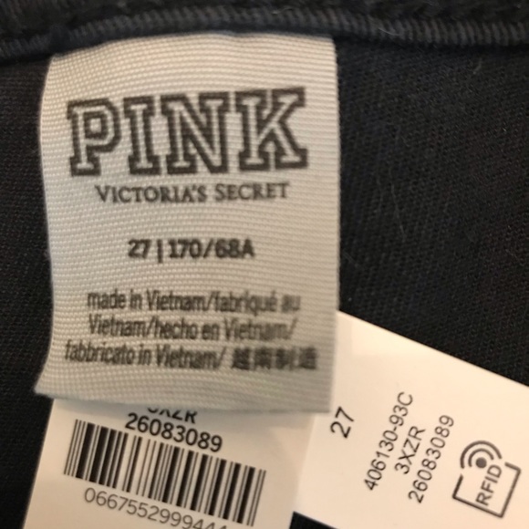 NWT Victorias Secret PINK High Waisted Black Jean Shorts - Picture 7 of 9
